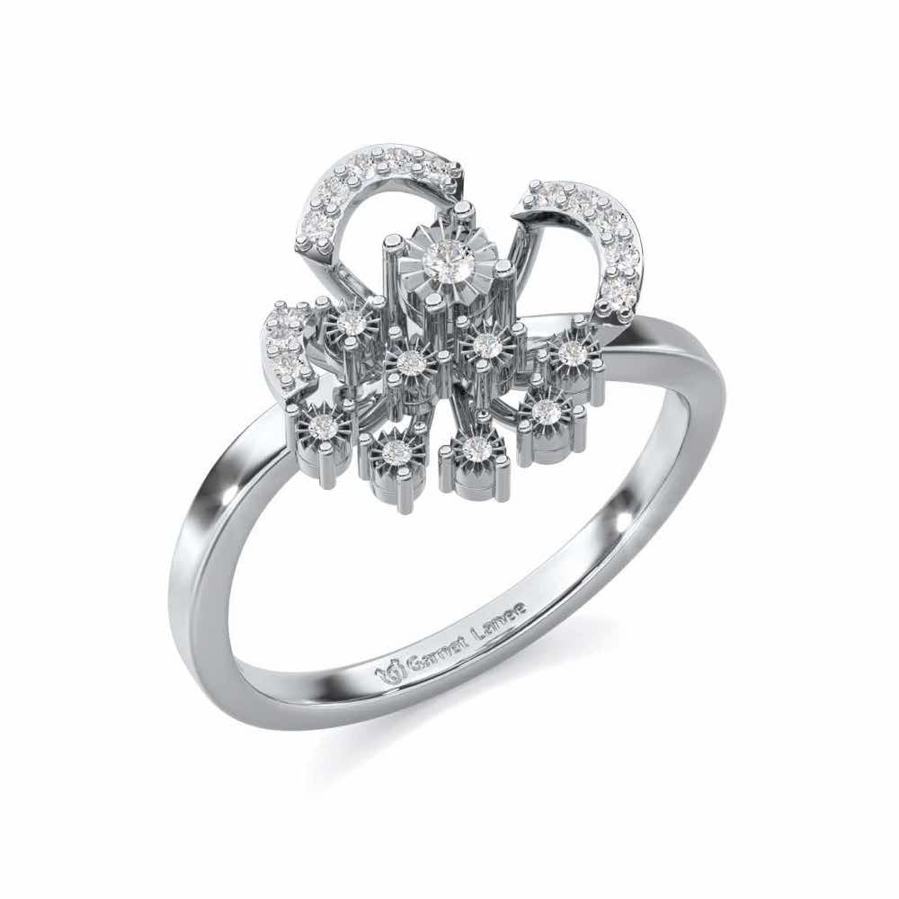 Inaya Glow Silver Ring - White Gold - Image 1