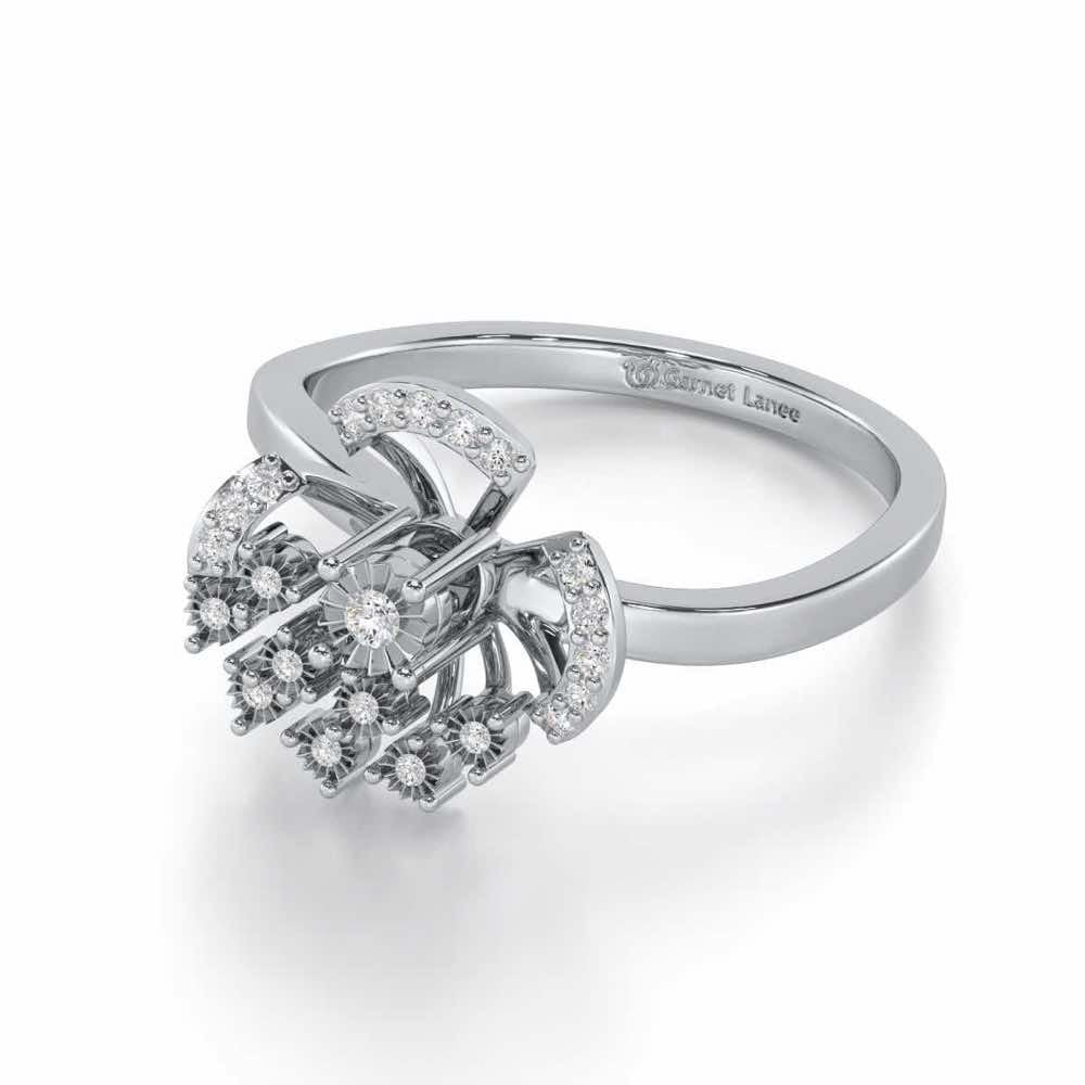 Inaya Glow Silver Ring - White Gold - Image 2