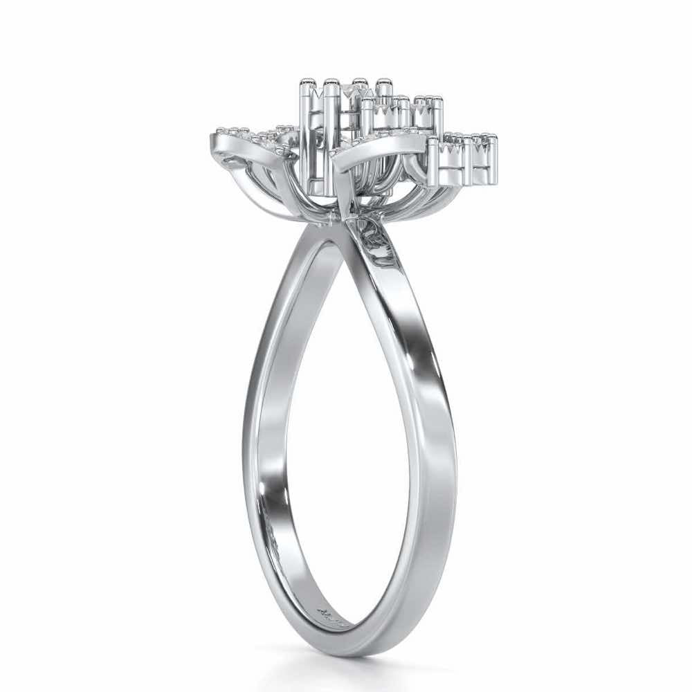 Inaya Glow Silver Ring - White Gold - Image 3