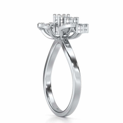 Inaya Glow Silver Ring - White Gold - Image 3