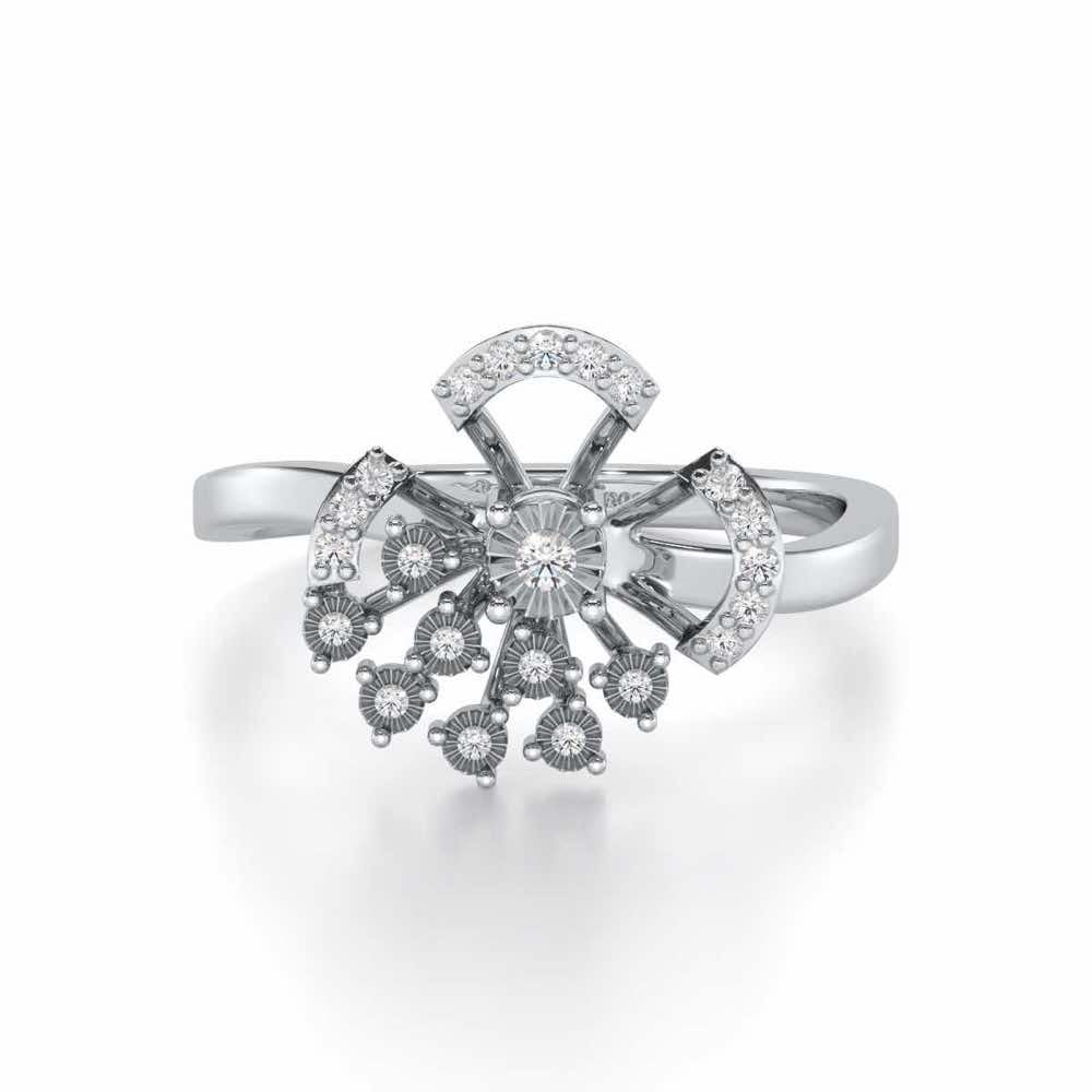 Inaya Glow Silver Ring - White Gold - Image 4