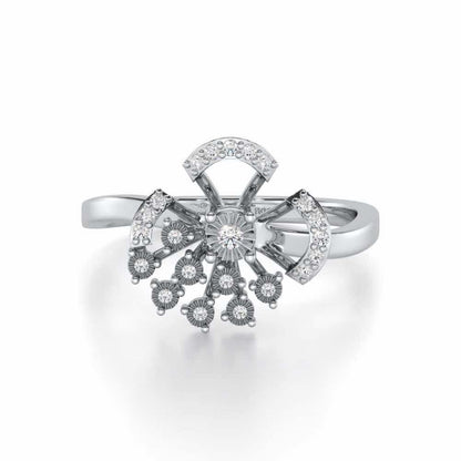 Inaya Glow Silver Ring - White Gold - Image 4