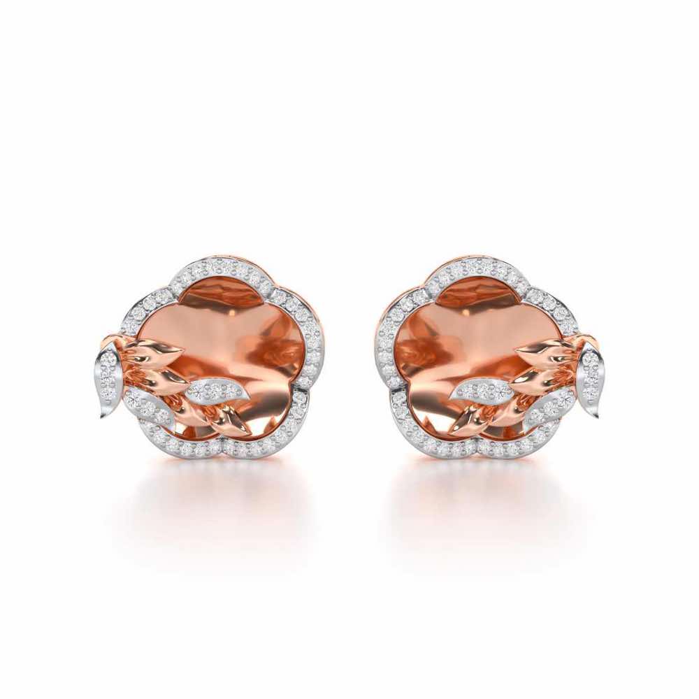 Incandescent Charm Silver Earrings - Rose Gold - Image 1