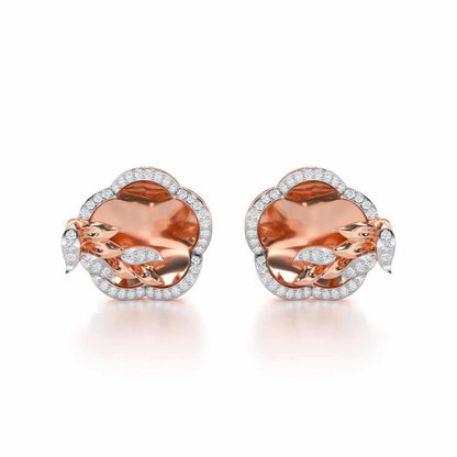 Incandescent Charm Silver Earrings - Rose Gold - Image 1