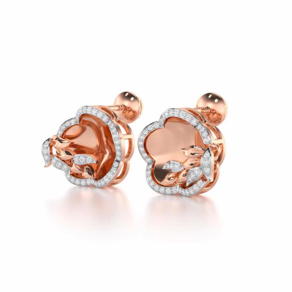Incandescent Charm Silver Earrings - Rose Gold - Image 3