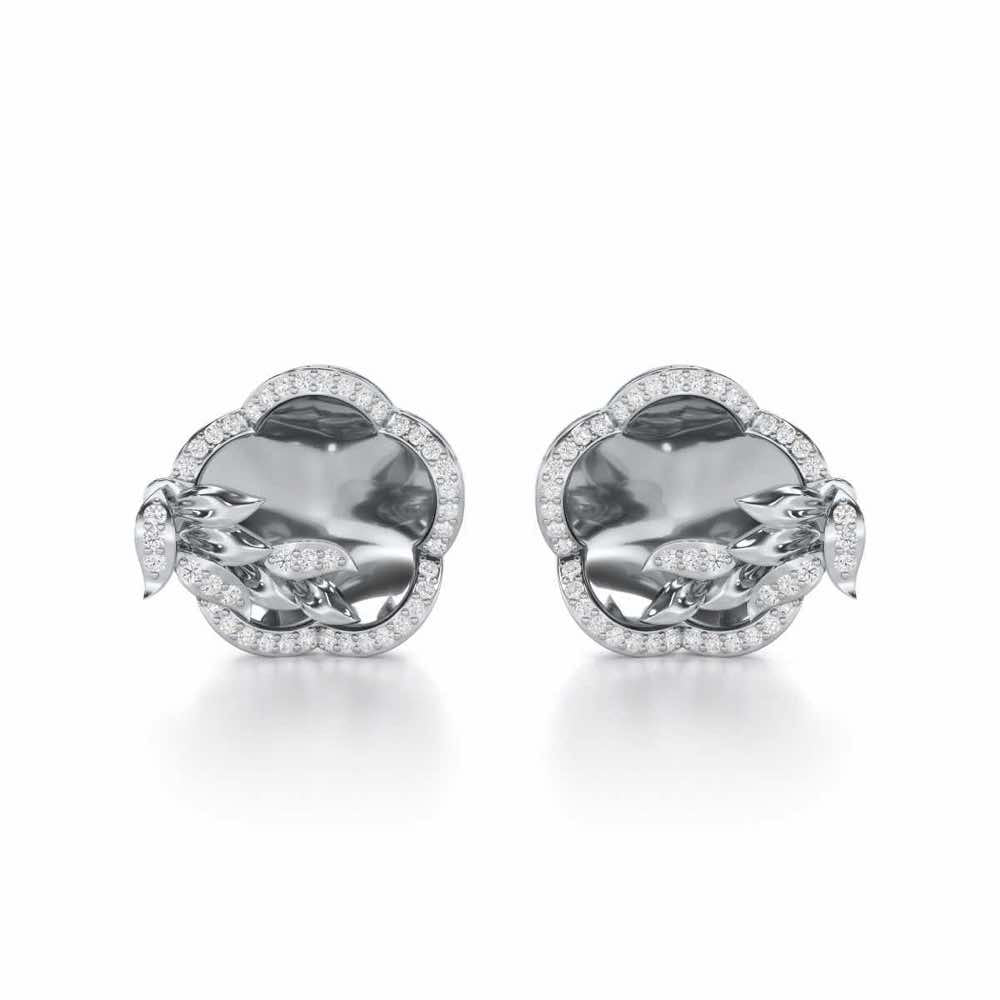 Incandescent Charm Silver Earrings - White Gold - Image 1