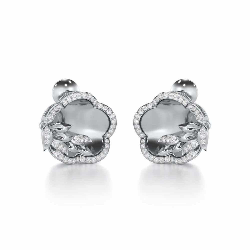 Incandescent Charm Silver Earrings - White Gold - Image 2