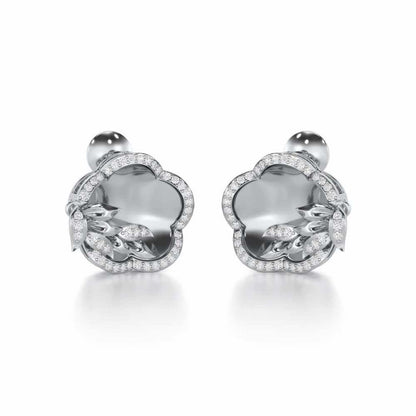 Incandescent Charm Silver Earrings - White Gold - Image 2