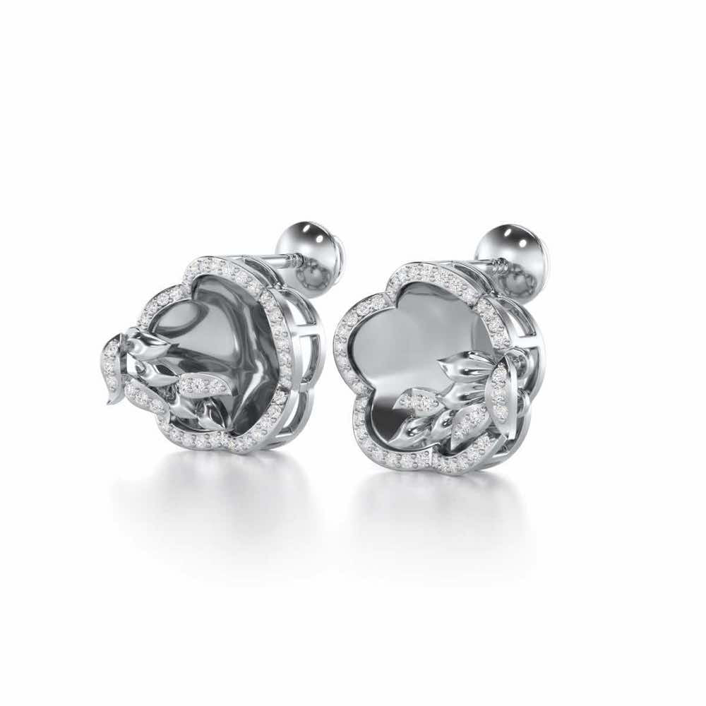Incandescent Charm Silver Earrings - White Gold - Image 3