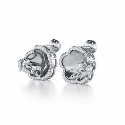Incandescent Charm Silver Earrings - White Gold - Image 3