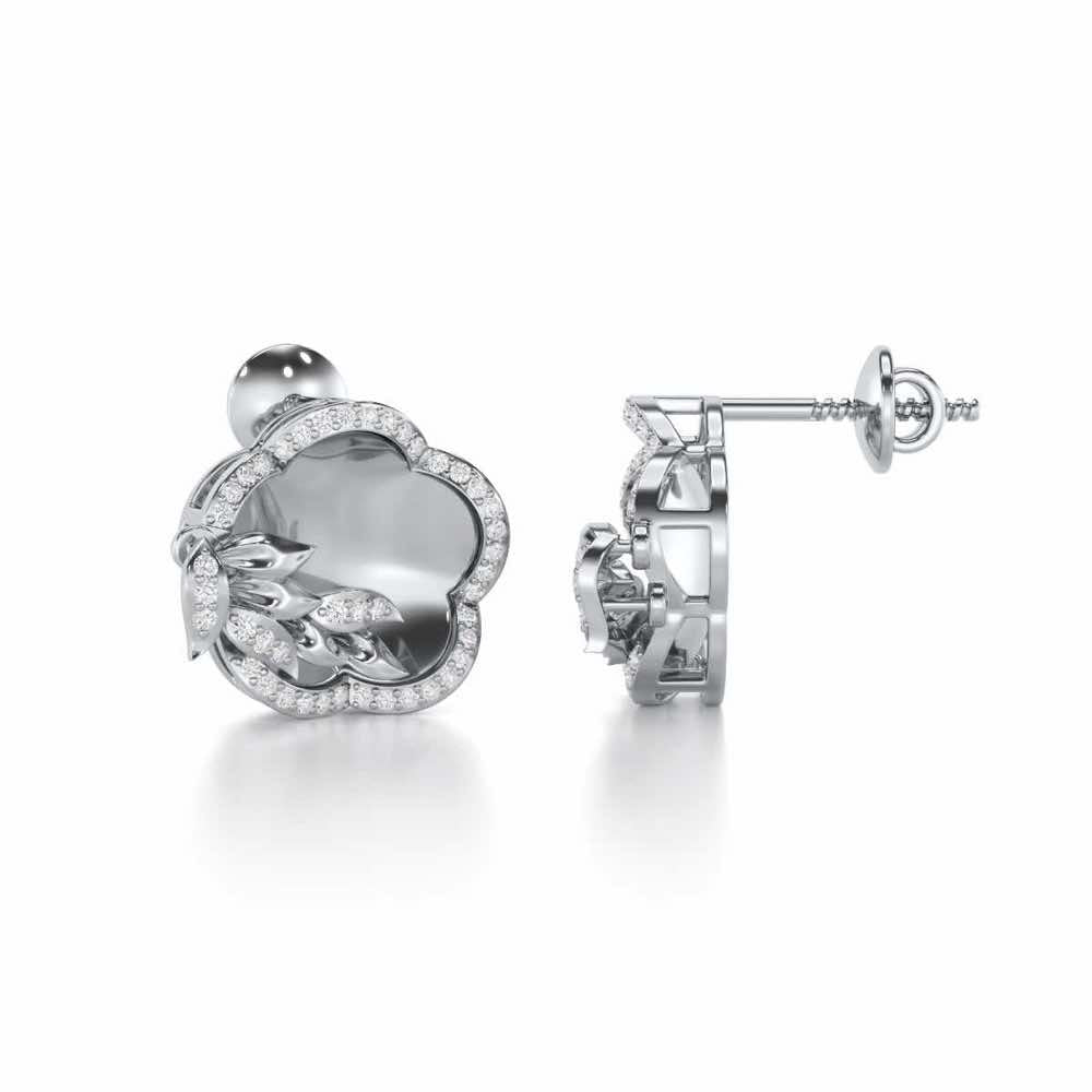 Incandescent Charm Silver Earrings - White Gold - Image 4