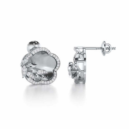 Incandescent Charm Silver Earrings - White Gold - Image 4