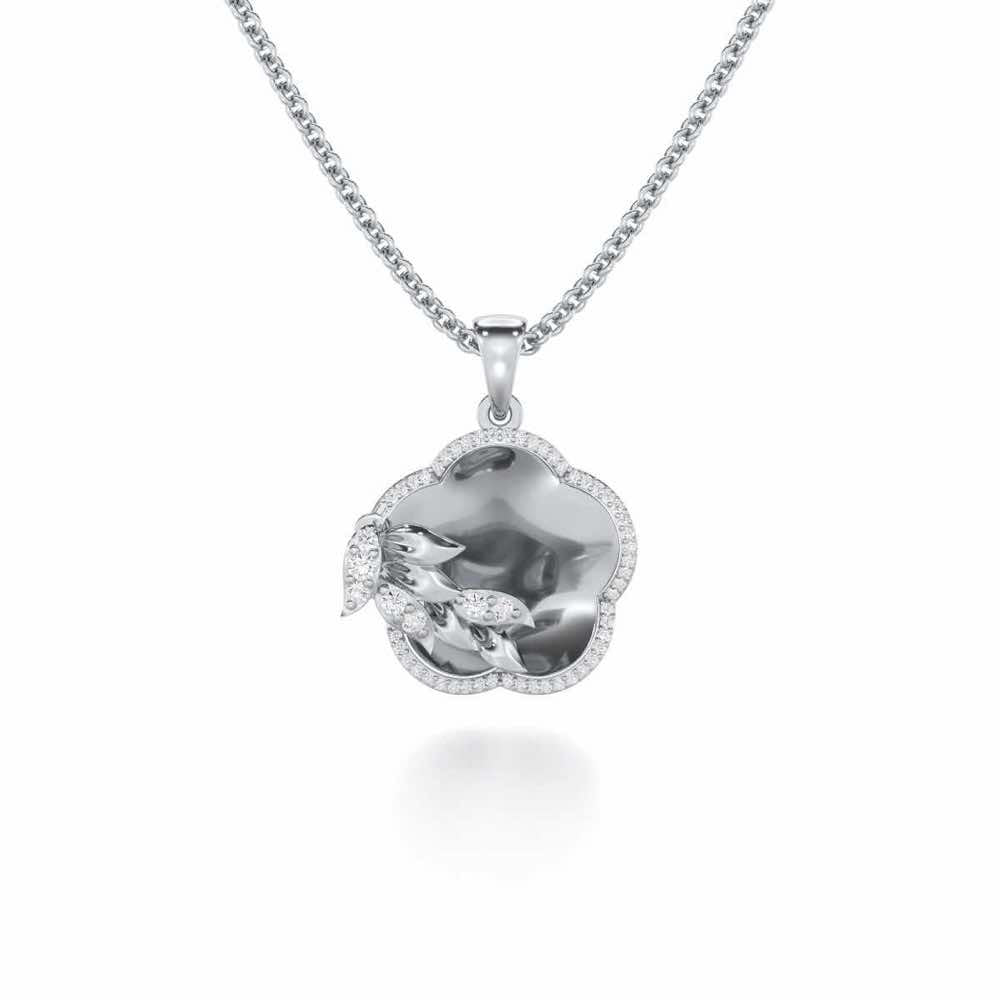 Incandescent Charm Silver Pendant - White Gold - Image 1