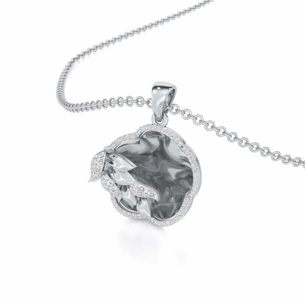 Incandescent Charm Silver Pendant - White Gold - Image 2