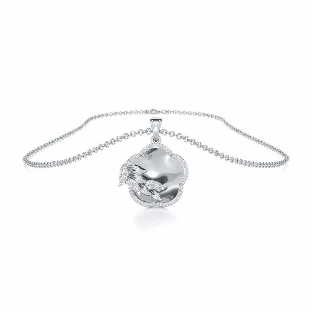 Incandescent Charm Silver Pendant - White Gold - Image 3