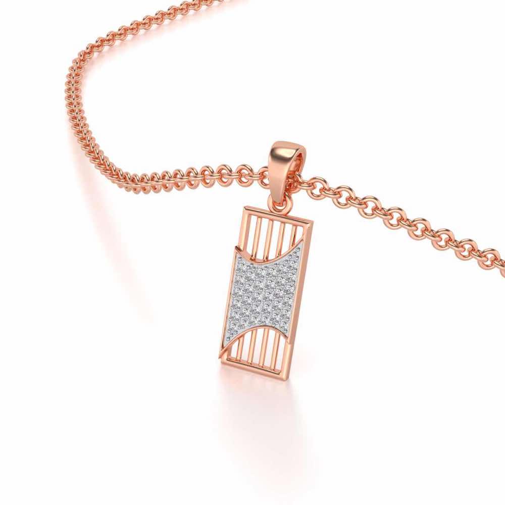 Indu Silver Pendant - Rose Gold - Image 2