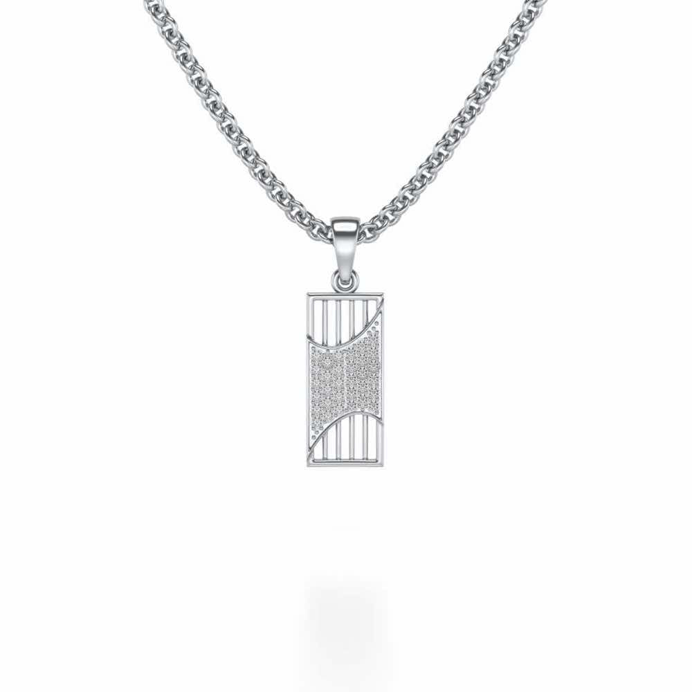 Indu Silver Pendant - White Gold - Image 1