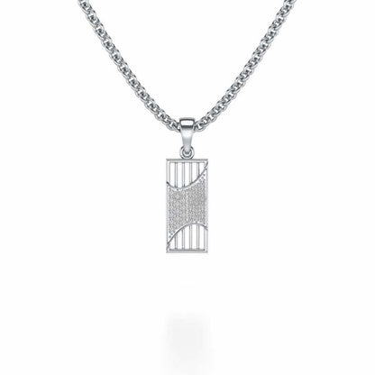 Indu Silver Pendant - White Gold - Image 1