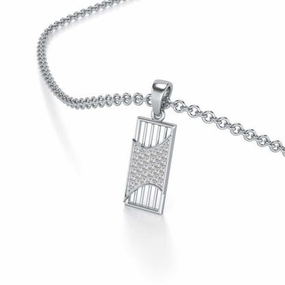 Indu Silver Pendant - White Gold - Image 2