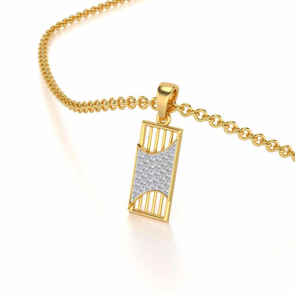 Indu Silver Pendant - Yellow Gold - Image 2