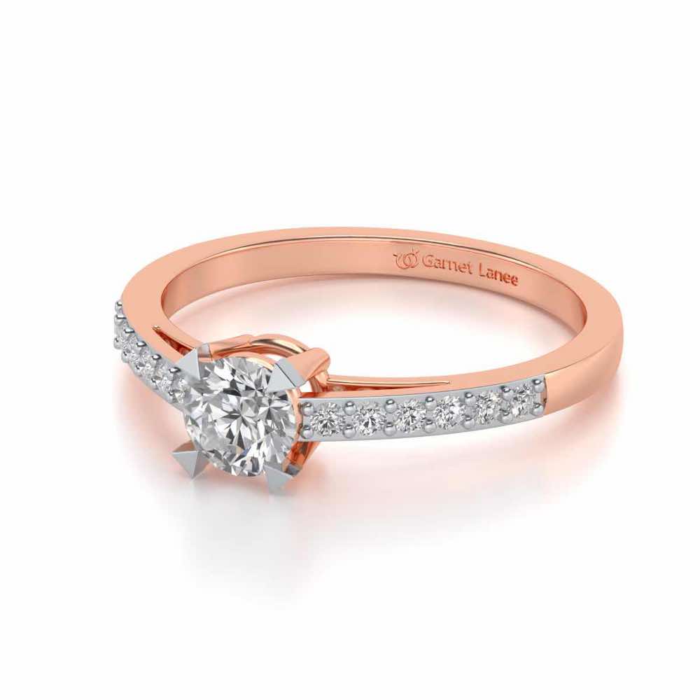 Indulgence Solitaire Silver Ring - Rose Gold - Image 2