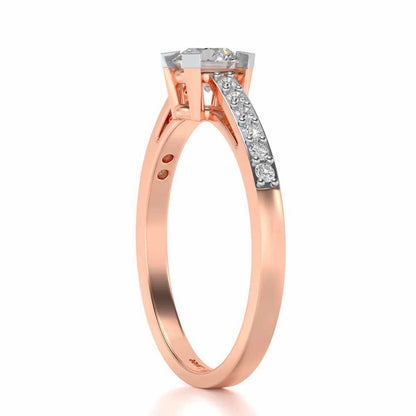 Indulgence Solitaire Silver Ring - Rose Gold - Image 3