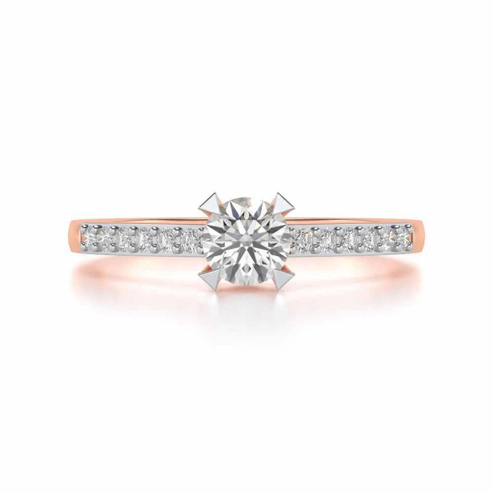 Indulgence Solitaire Silver Ring - Rose Gold - Image 4