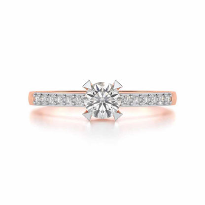 Indulgence Solitaire Silver Ring - Rose Gold - Image 4