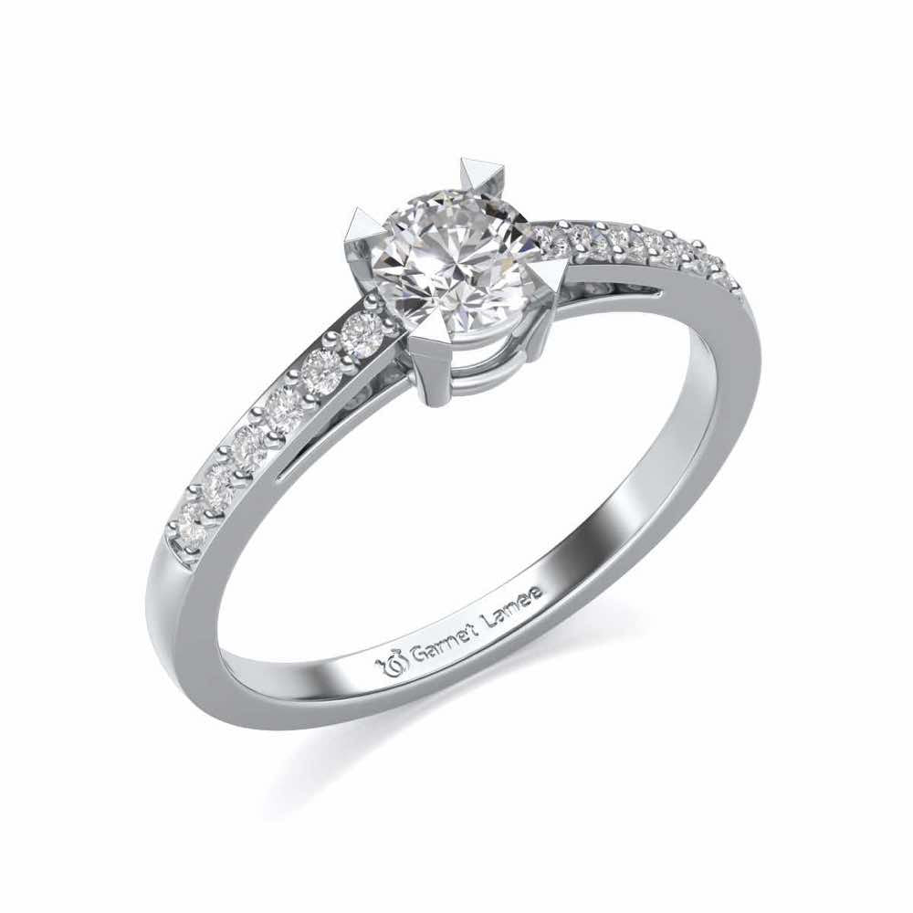 Indulgence Solitaire Silver Ring - White Gold - Image 1