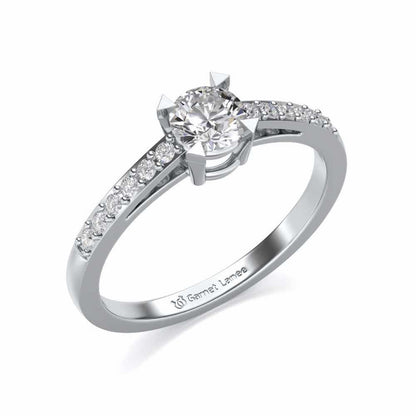 Indulgence Solitaire Silver Ring - White Gold - Image 1