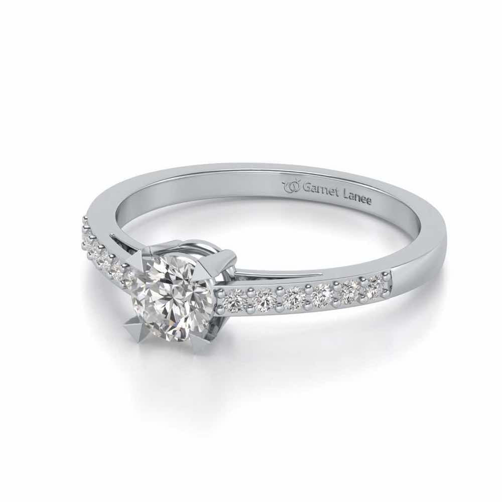 Indulgence Solitaire Silver Ring - White Gold - Image 2