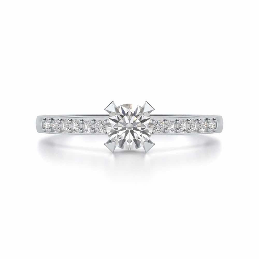 Indulgence Solitaire Silver Ring - White Gold - Image 4