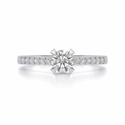 Indulgence Solitaire Silver Ring - White Gold - Image 4