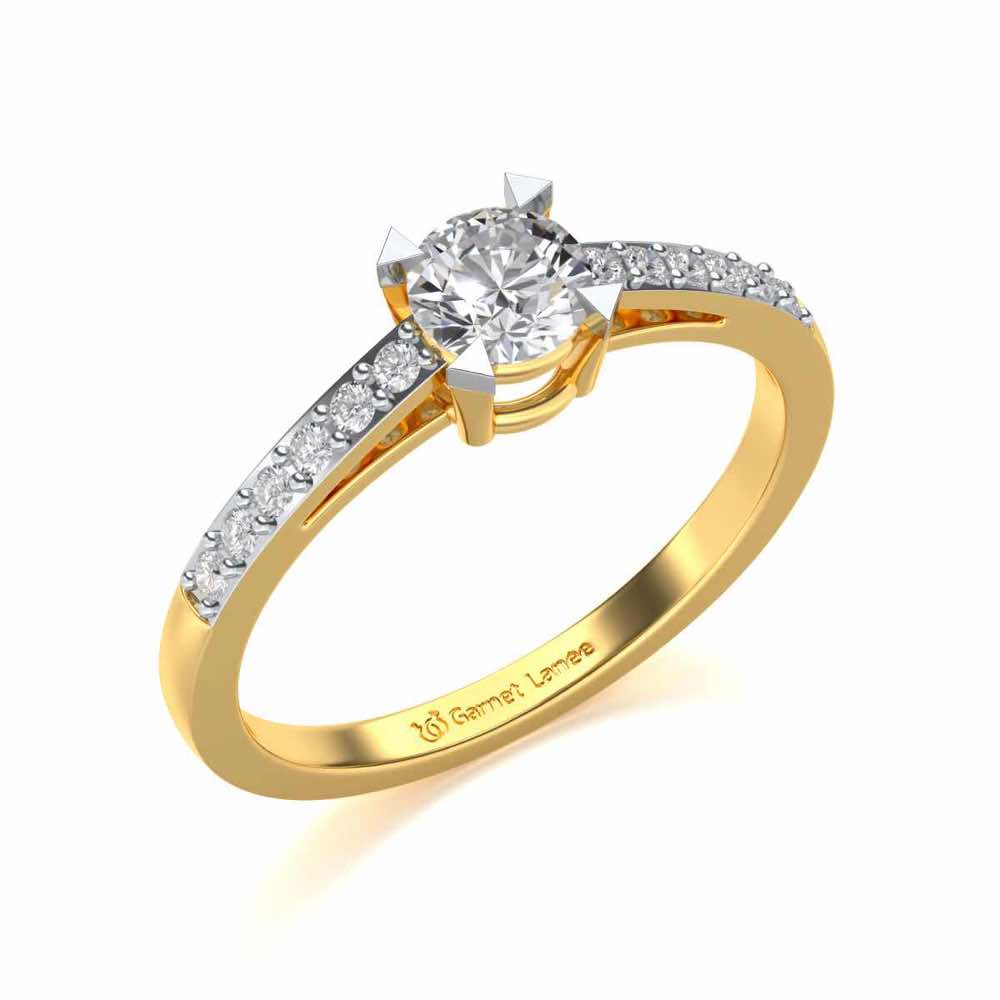 Indulgence Solitaire Silver Ring - Yellow Gold - Image 1