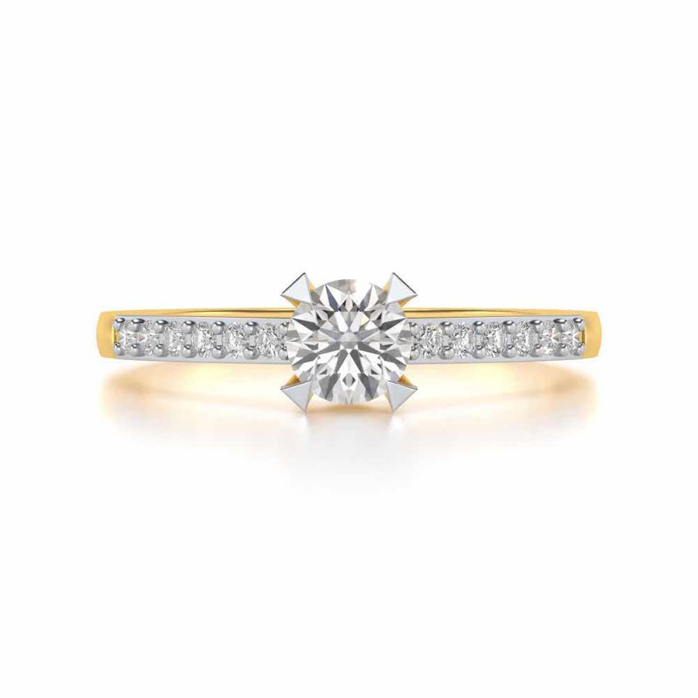 Indulgence Solitaire Silver Ring - Yellow Gold - Image 4
