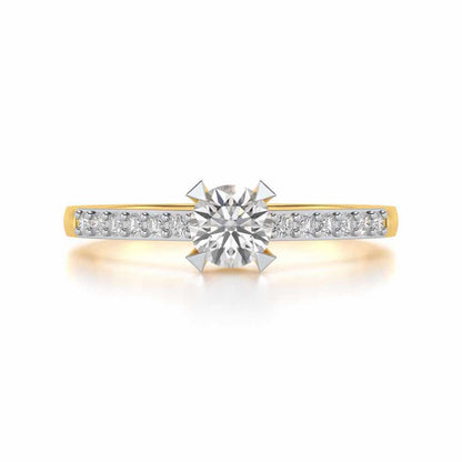 Indulgence Solitaire Silver Ring - Yellow Gold - Image 4