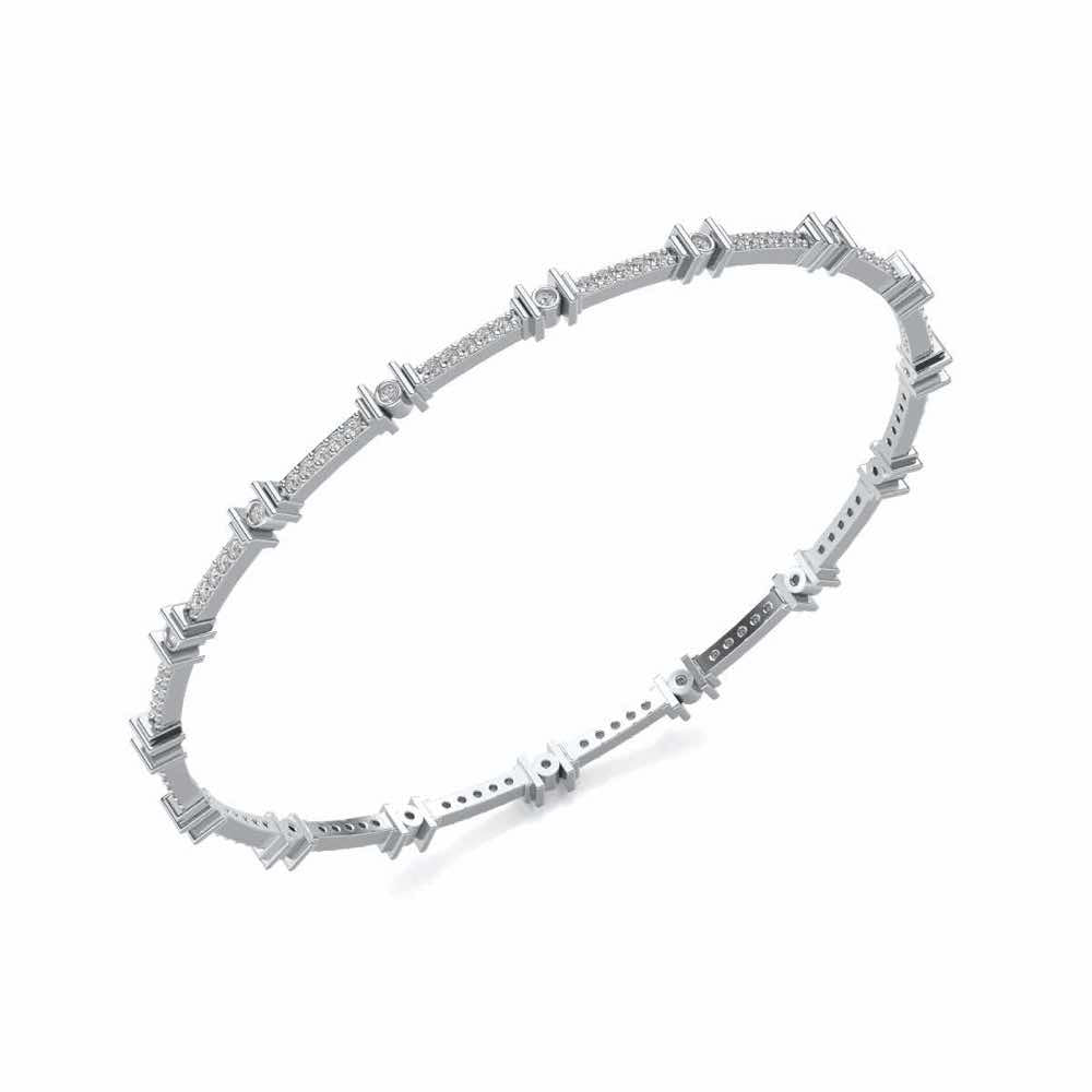 Indus Silver Bangles - White Gold - Image 1