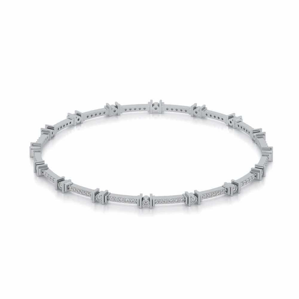 Indus Silver Bangles - White Gold - Image 2