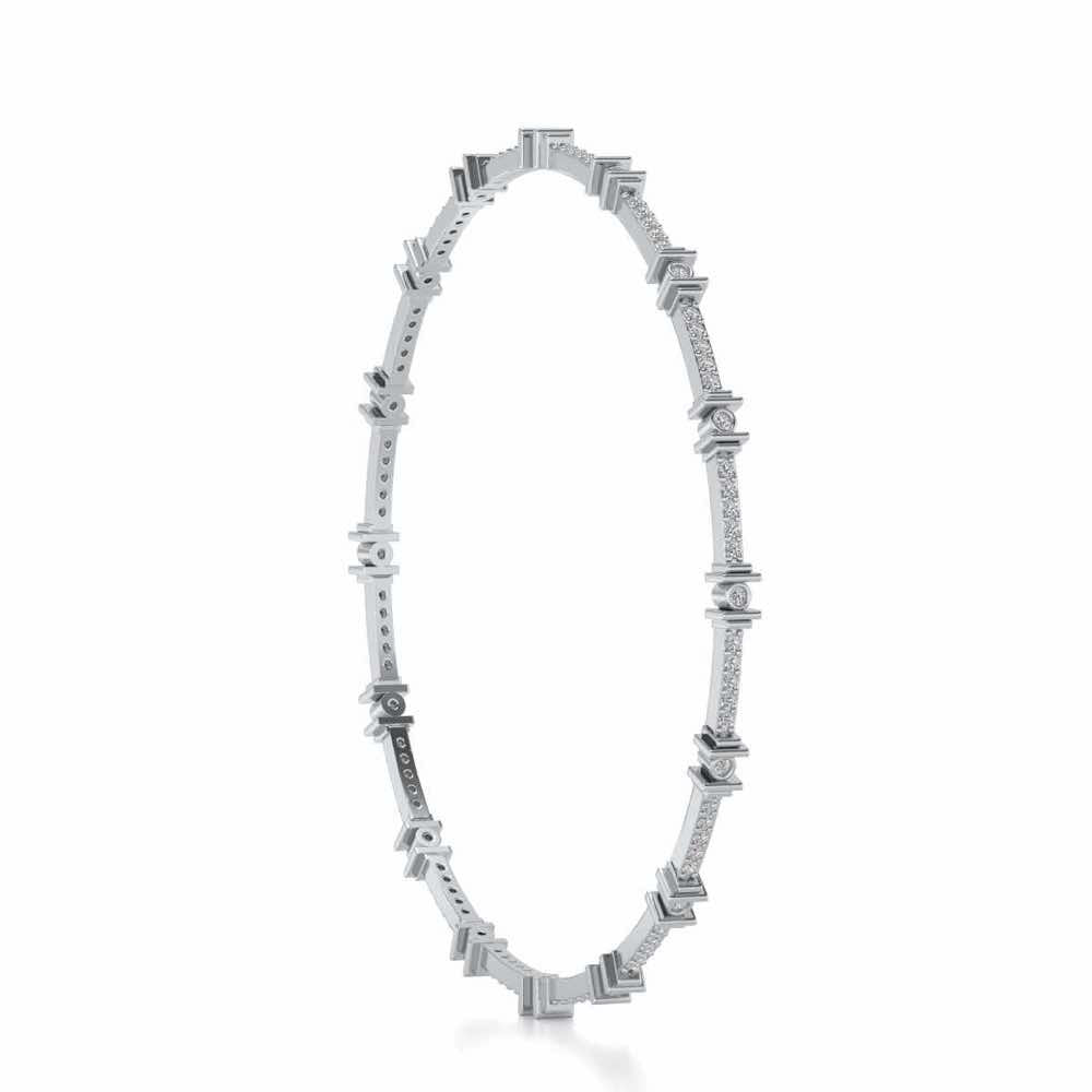 Indus Silver Bangles - White Gold - Image 3