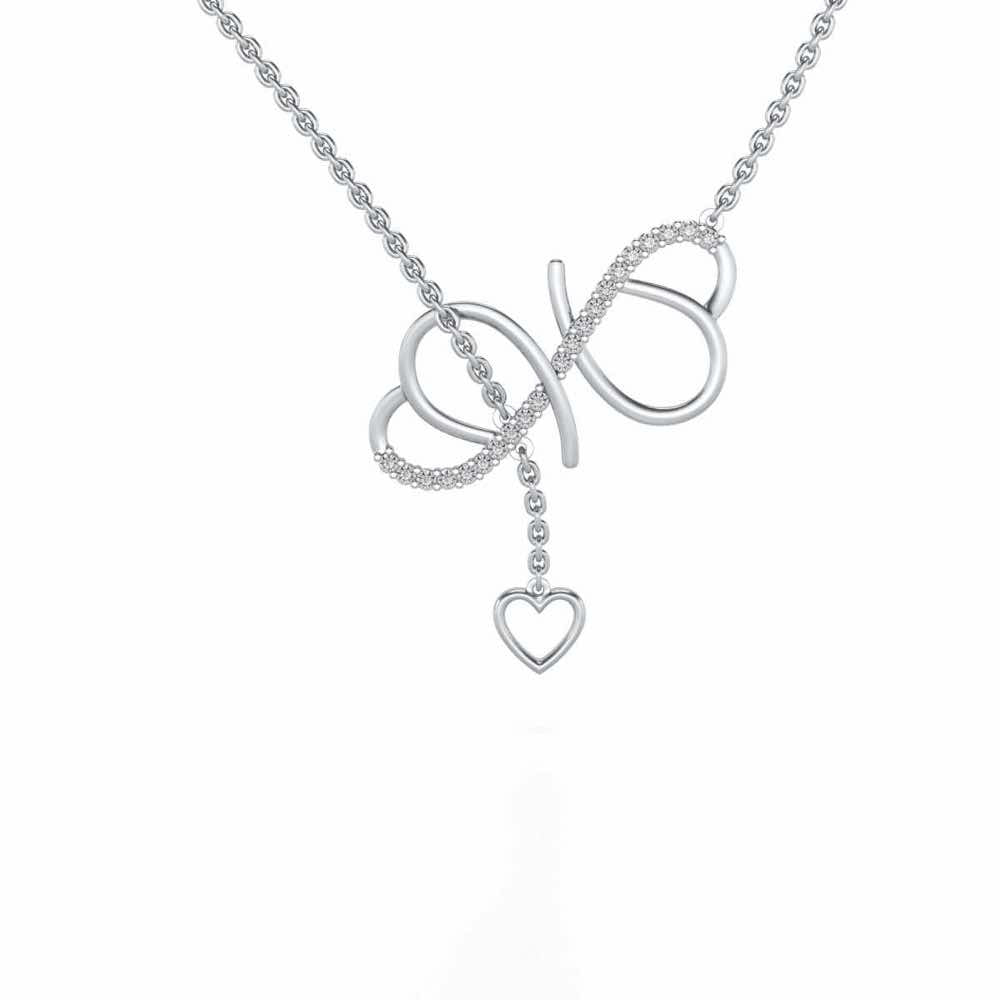 Infinite Twirl Silver Pendant - White Gold - Image 1