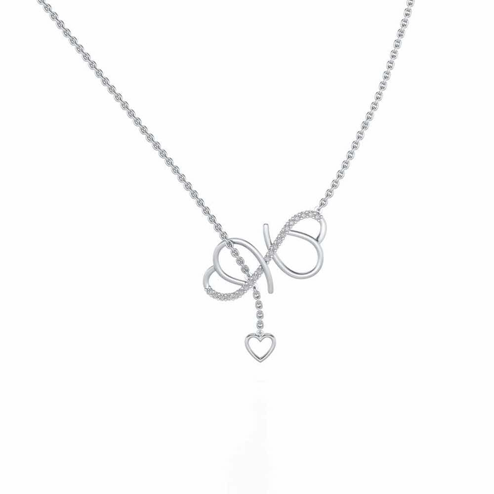 Infinite Twirl Silver Pendant - White Gold - Image 2