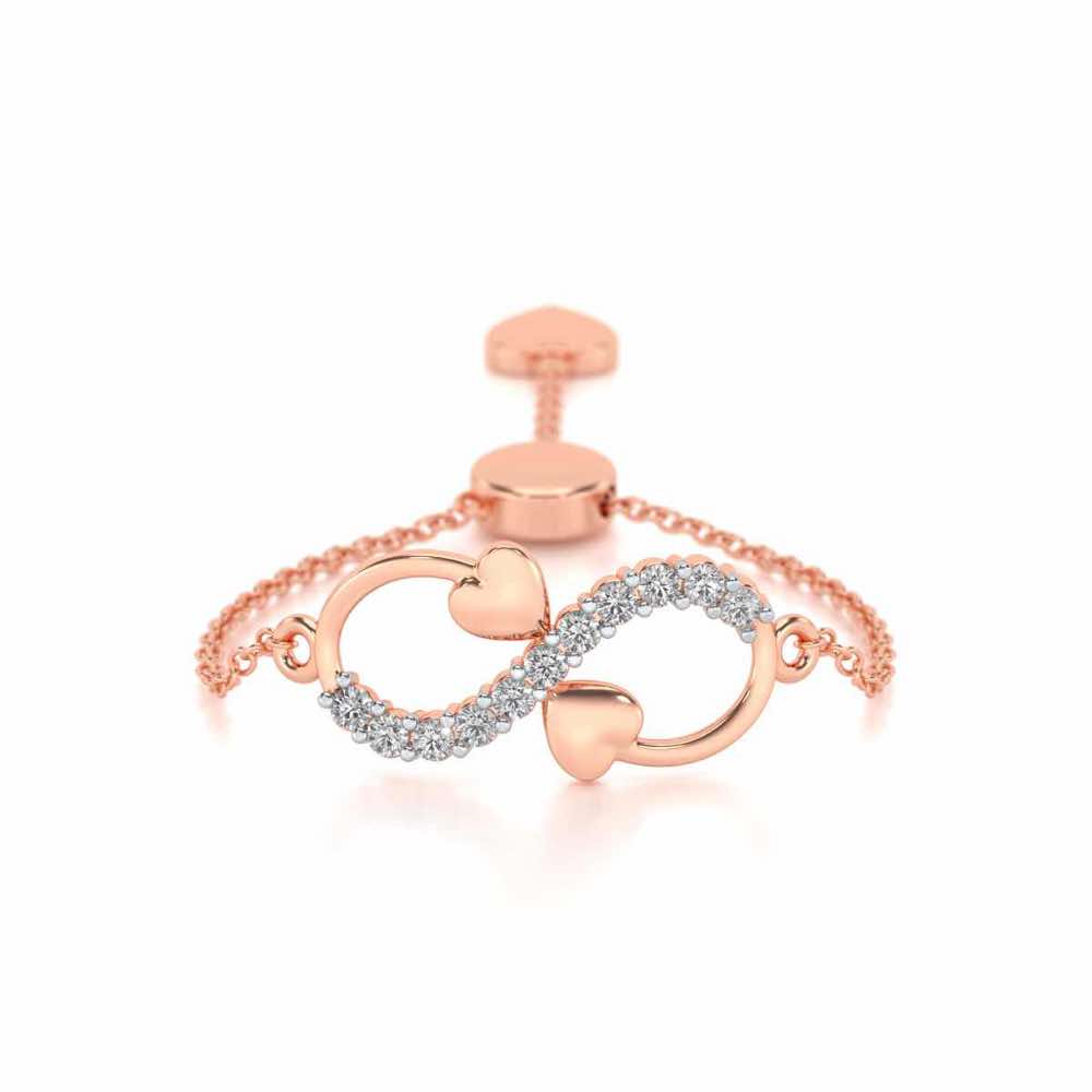 Infinity Adjustable Silver Ring - Rose Gold - Image 1