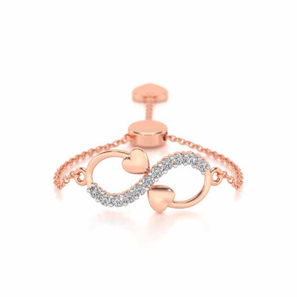 Infinity Adjustable Silver Ring - Rose Gold - Image 1