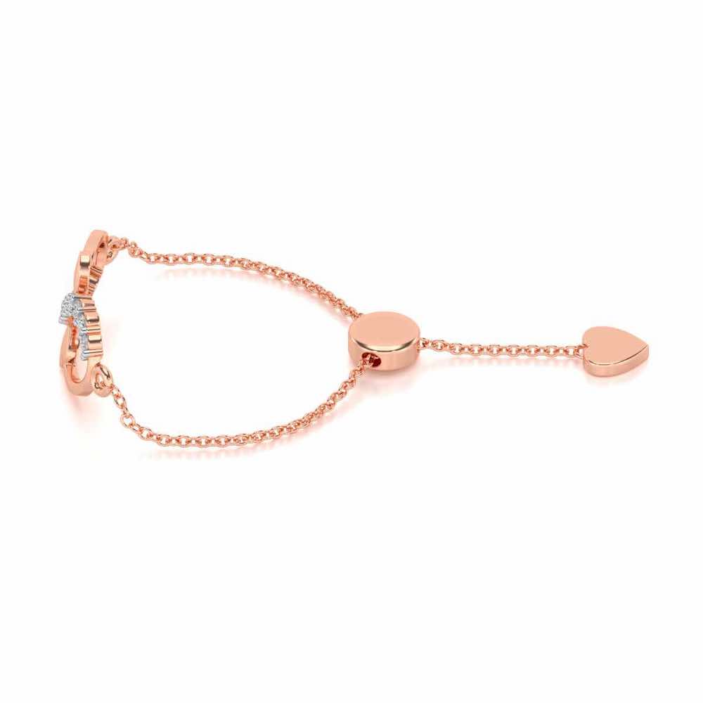 Infinity Adjustable Silver Ring - Rose Gold - Image 2