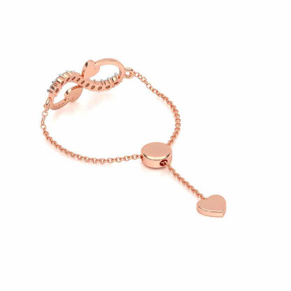 Infinity Adjustable Silver Ring - Rose Gold - Image 3