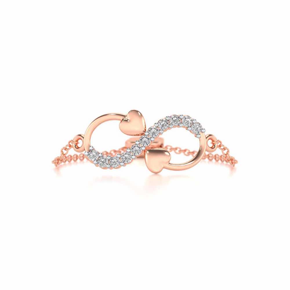 Infinity Adjustable Silver Ring - Rose Gold - Image 4