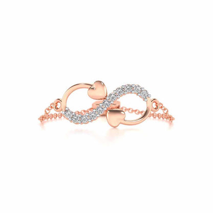 Infinity Adjustable Silver Ring - Rose Gold - Image 4
