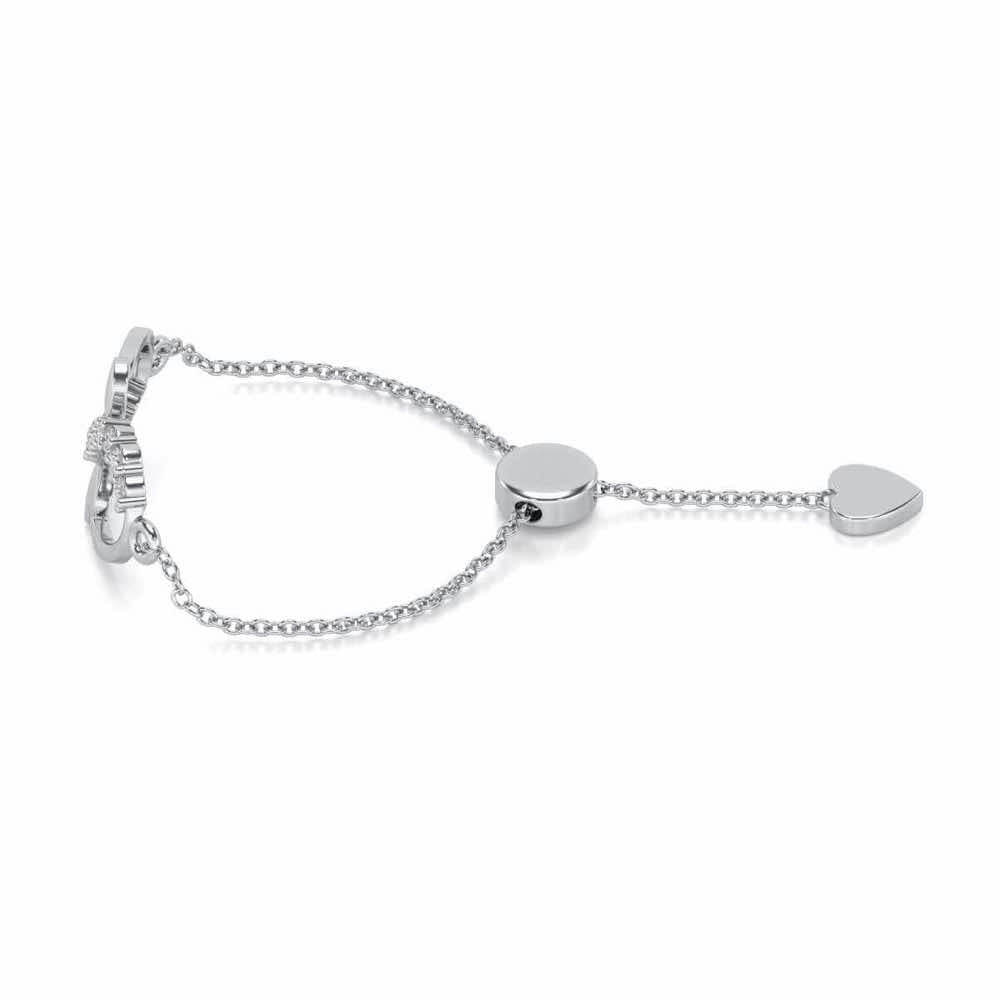 Infinity Adjustable Silver Ring - White Gold - Image 2