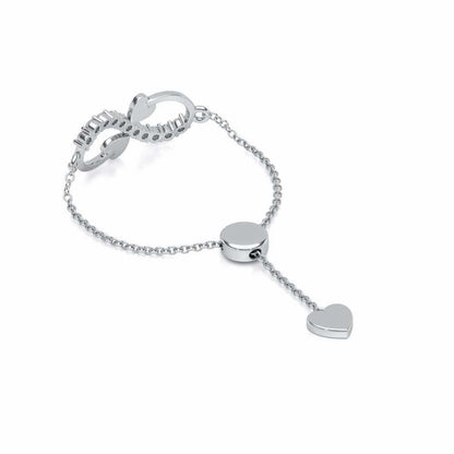 Infinity Adjustable Silver Ring - White Gold - Image 3