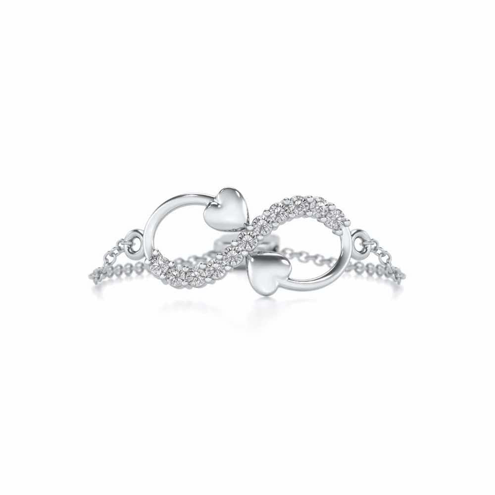 Infinity Adjustable Silver Ring - White Gold - Image 4